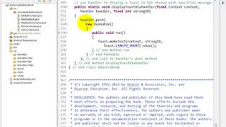 lesson17 11 AddressBook java  Utility method displayToastViaHan