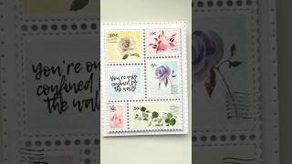 More postage stamps cardmaking fun with spring colors and rub-on flowers #beautifulflowers #lovely