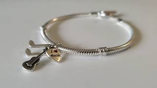 Pandora Pre-Loved "I Love Music" Pendant / Charm.  Great Score!