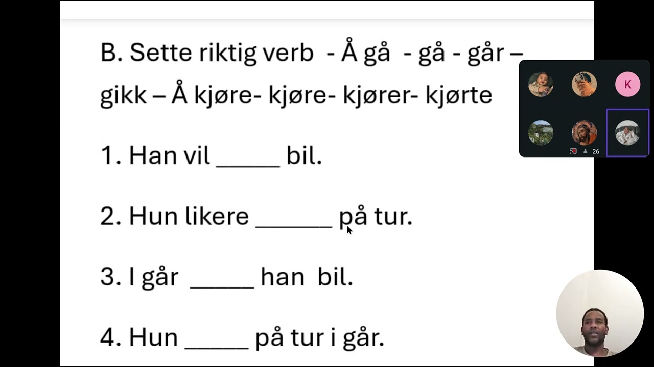 A1 - verb spørsmål