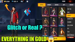 Everything in Gold  Gold Store - Free Fire Store Bundles in Gold Glitch or real ? New update