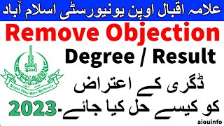 How to remove Degree objection ALLAMA IQBAL OPEN UNIVERSITY AIOU INFO
