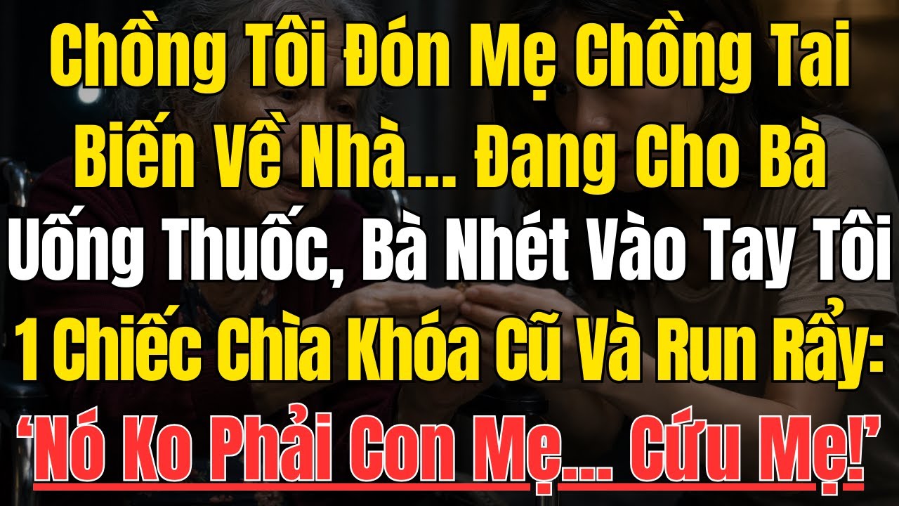 Chồng Tôi Đón Mẹ Chồng Tai Biến Về Nhà… Đang Cho Bà Uống Thuốc, Bà Nhét Vào Tay Tôi Chùm Chìa Khóa