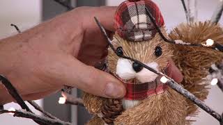 Set Of 3 6 Sisal Squirrels With Plaid Hats And Scarves By Valerie On Qvc