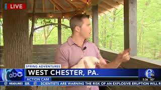 Avery Marcussen w/ 6ABC's Meteorologist Adam Joseph at TreeHouse World