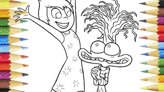 Inside Out 2 Coloring Page Emotions Anxiety and Joy
