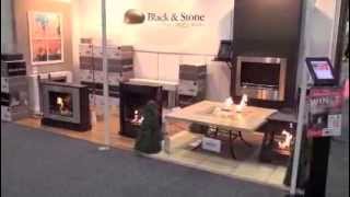Contemporary Ethanol Fireplaces Video with Black & Stone