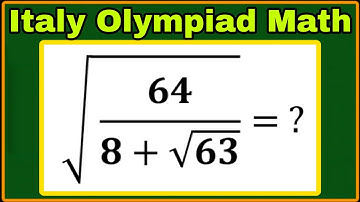 Italy | A Super Interesting Radical Algebra Olympiad Math Problem| Square Olympic Math| Solve this? 