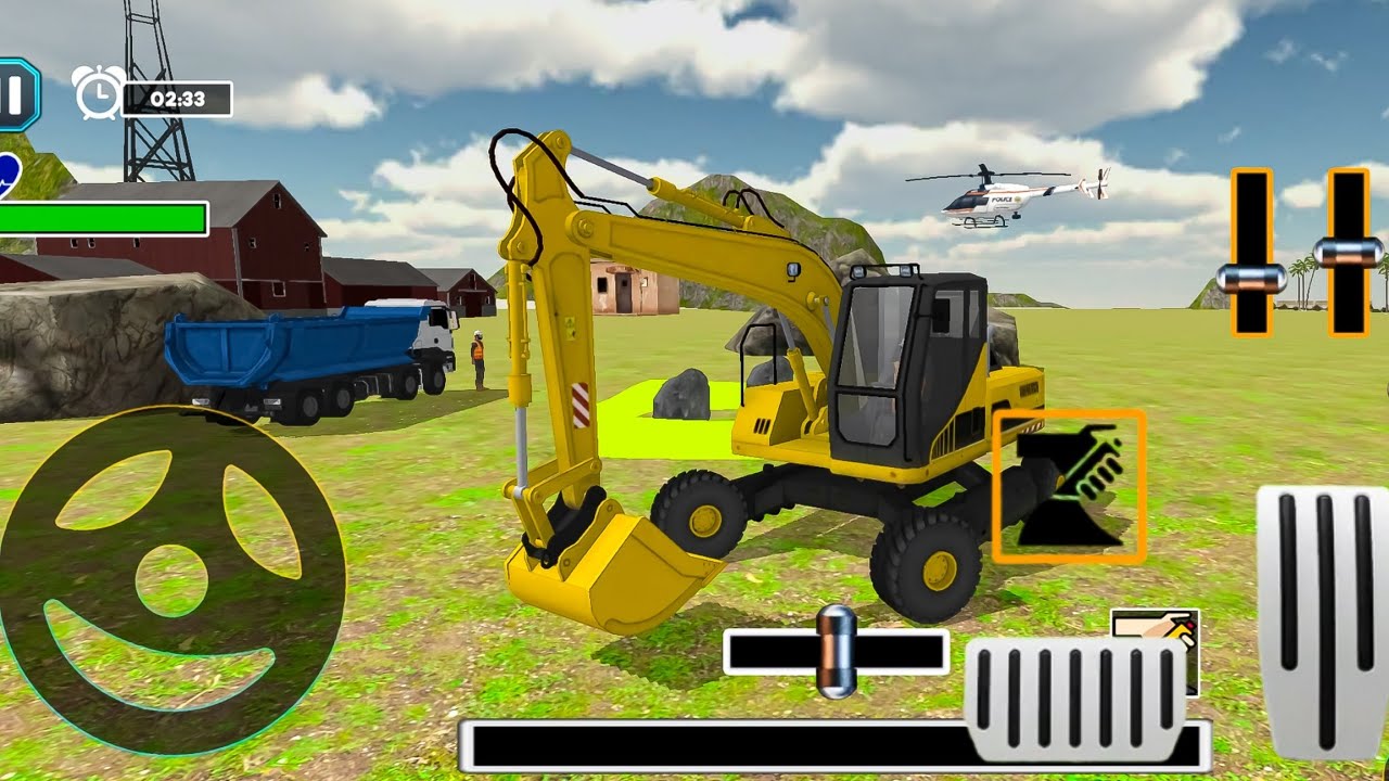 Road Builder Construction Simulator- #84 Heavy Excavator Crane Loading Dump Truck - Android GamePlay