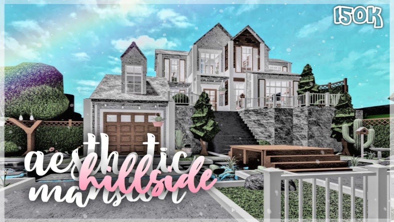 Bloxburg Aesthetic Hillside Mansion Youtube