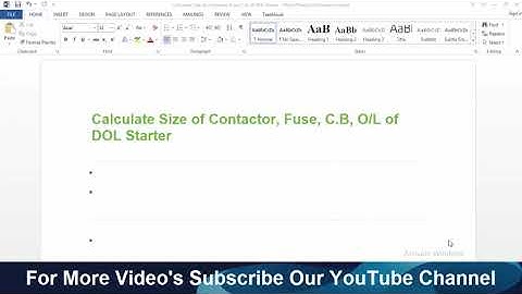 How To Select Size of Contactor, Fuse and C.B For Motor Hindi