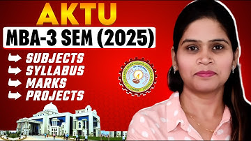 AKTU MBA 3rd Semester Syllabus | MBA Syllabus AKTU | Syllabus AKTU MBA 3rd Sem 2025 | 2025-26 |