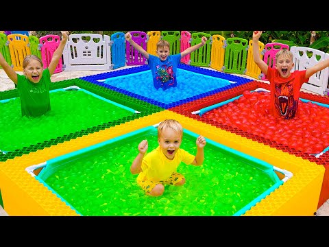 Видео: Влад и Ники - Четырёхцветные шарики с водой