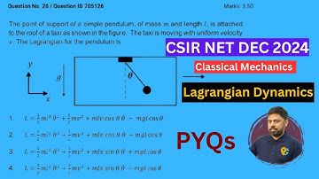 CSIR NET DEC 2024 Physics Solutions | Classical Mechanics PYQs | Lagrangian Dynamics