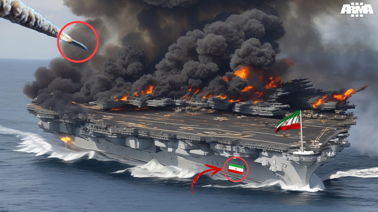 TODAY! Iranian Aircraft Carrier Carrying New Ammunition from China Destroyed by US F-35s - ARMA3