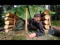 Anyone Can Do It! 24 HOURS in the Wild Forest. I'm Building a Survival Shelter Alone.