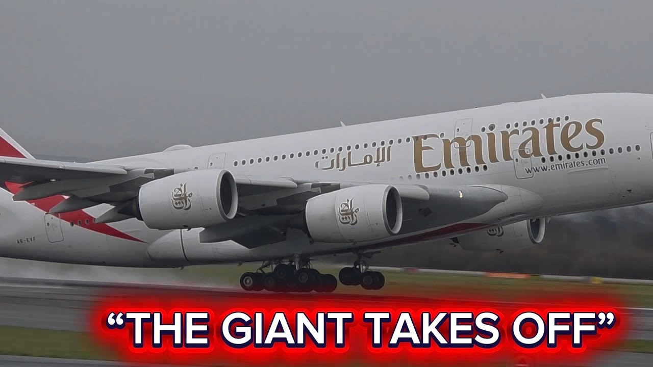 Nothing Shakes the Ground Like This… Emirates A380 Manchester Takeoff