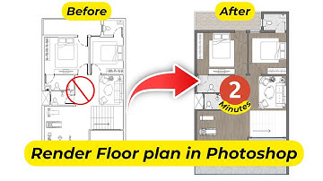 The EASIEST WAY of RENDERING FLOOR PLANS in Photoshop (under 3.45 minutes!)