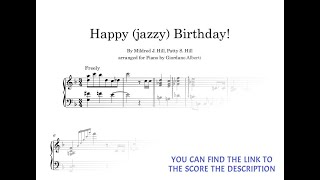 Happy Jazzy Birthday to you (jazz piano score - piano sheet music in the description)