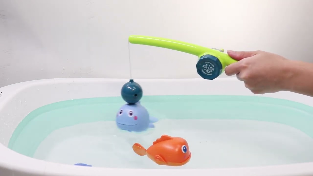 DWI Dowellin Bath Toys Magnetic Fishing Games , Wind-up Swimming Fish Duck  Toys  for Toddlers Kids