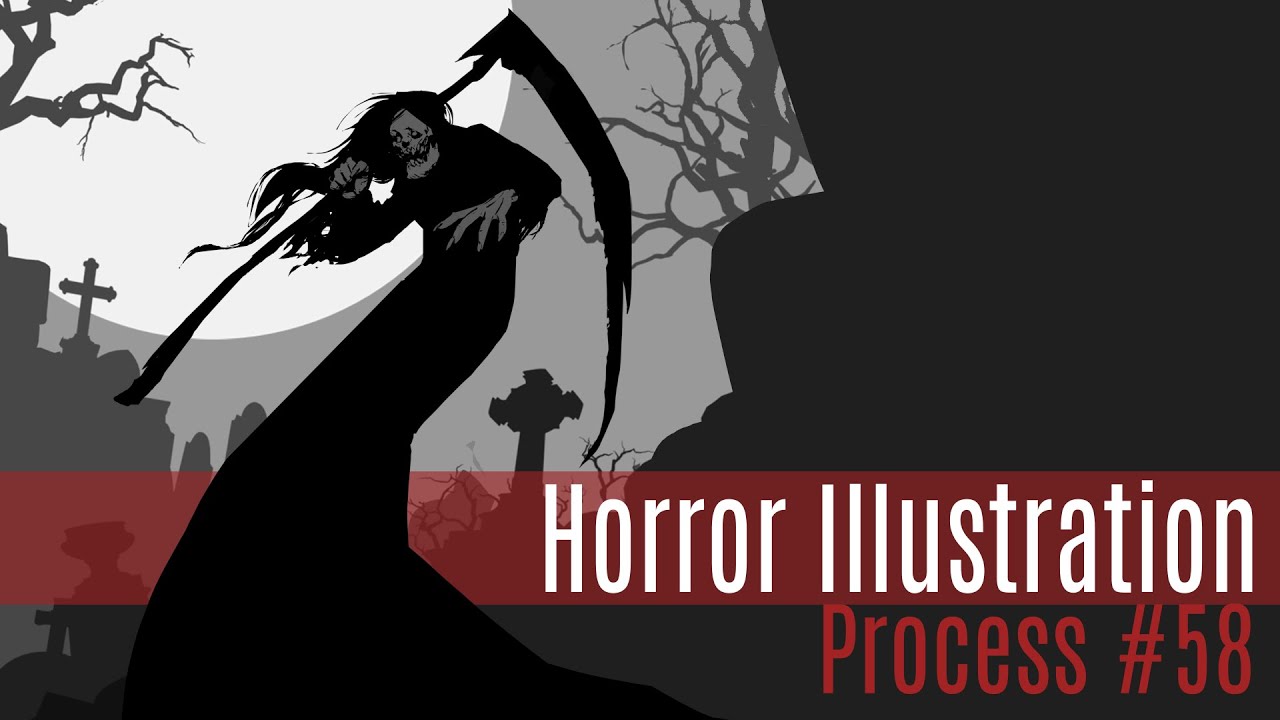 Horror Art Digital Painting - Illustration Process #58 in Krita - YouTube