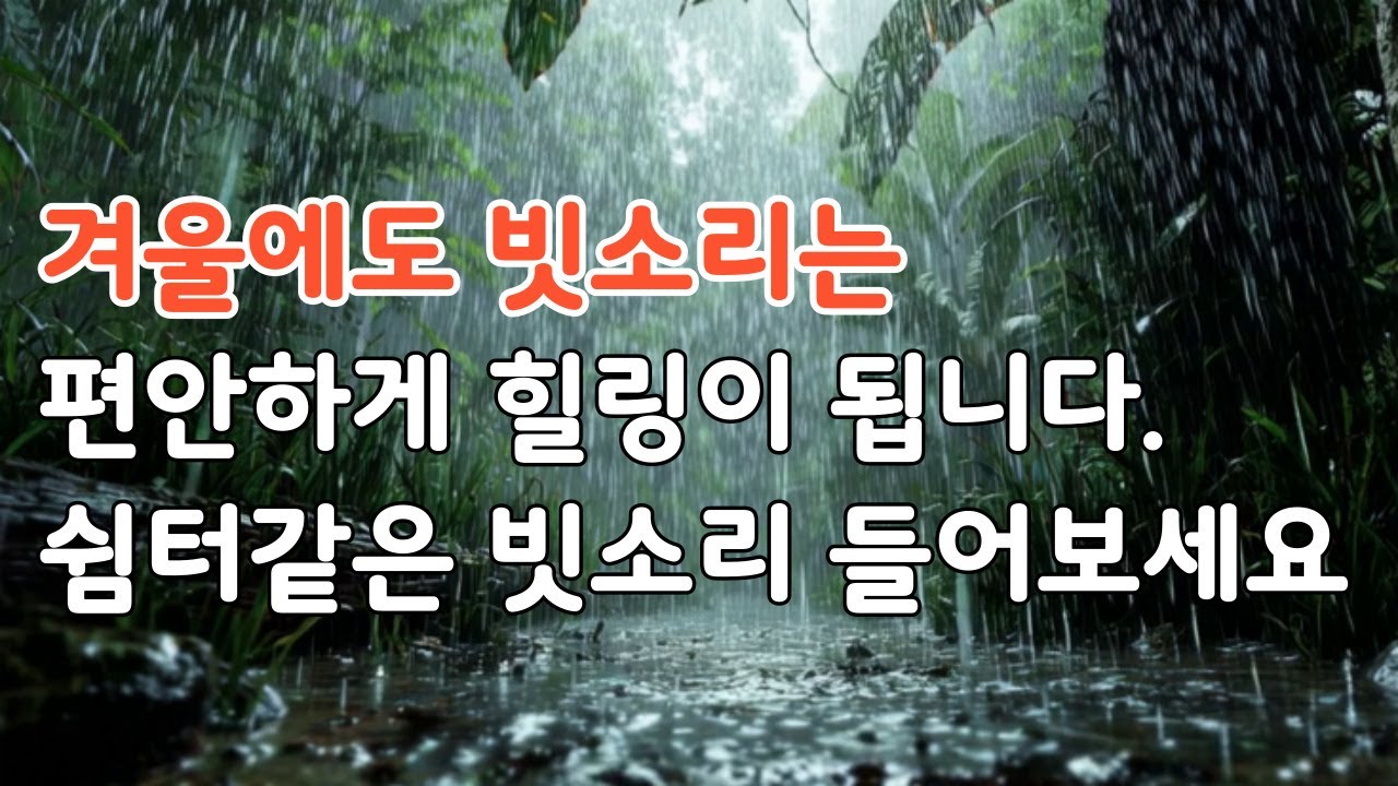 겨울에 들어도 여전히 좋은 빗소리, 숲속에 내리는 비, 수면을 유도하는 힐링소리 - YouTube