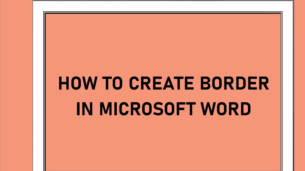 How To Create Border In MS Word Easy Steps YouTube How To Create Border In MS Word Easy Steps YouTube