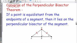 4 4 Perpendicular Bisector Theorem and Converse of Perpendicular