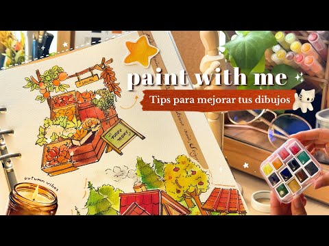Cómo mejorar tus dibujos RÁPIDAMENTE, prácticas en acuarela ✨ l ✧˖°  PAINT with me 🎨 ft.Lightwish