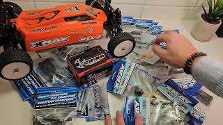 Getting ready for next season with XRAY XB4, new engine and some spare parts in!