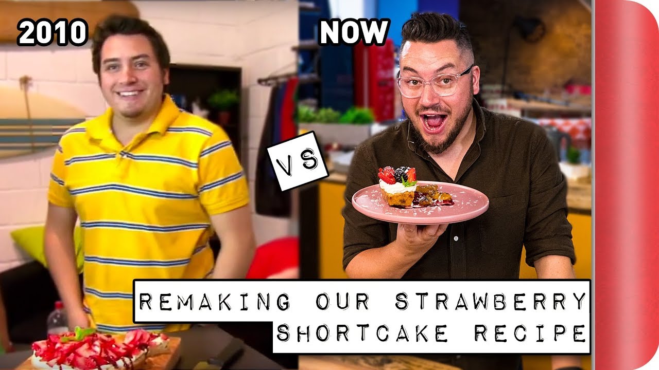 Remaking and Reviewing our old STRAWBERRY SHORTCAKE Recipe | 2010 vs 2018 | Sorted Food