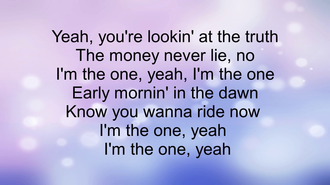i'm the one lyrics - justin bieber