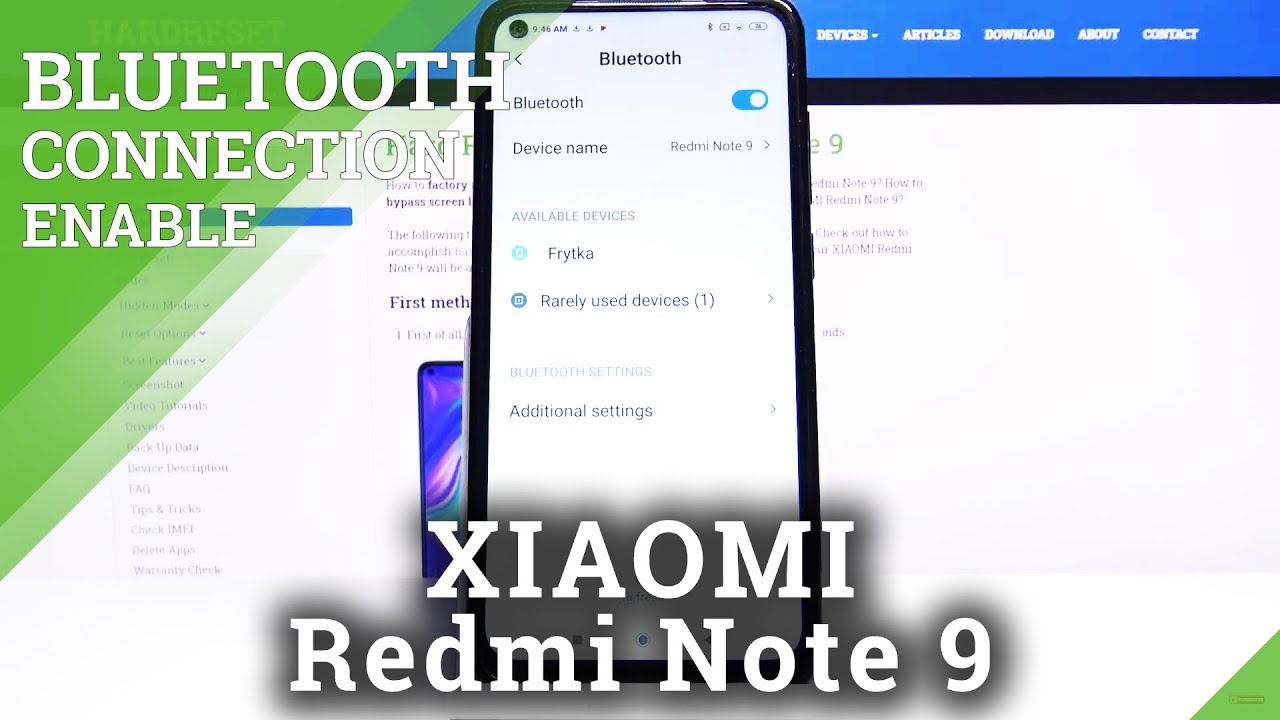 How To Connect Xiaomi Redmi Note 9 Via Bluetooth Bluetooth Connection Settings Youtube