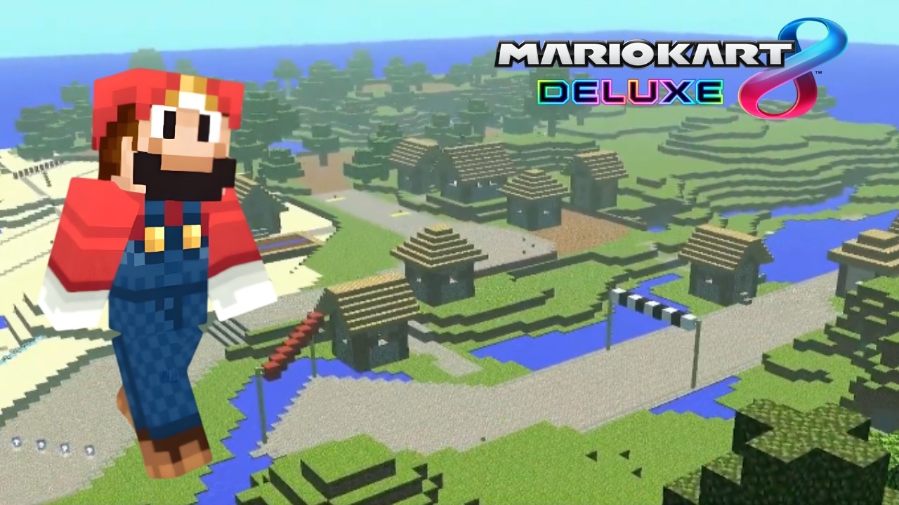 Minecraft Circuit - Mario Kart 8 Deluxe Custom Track Gameplay