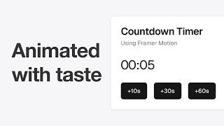 Making a better timer with Framer Motion
