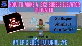 Minecraft Bedrock PS4 2x2 Water-less Bubble elevator 1.16.2 Plus Simple up down controls.