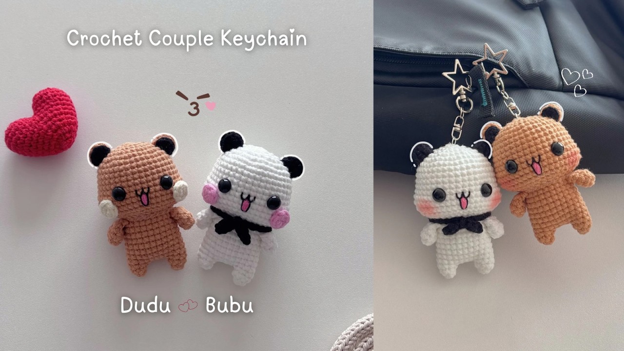 Как связать крючком Дуду и Бубу 🐻🐻‍❄️ | Супер милый парный брелок! 💕