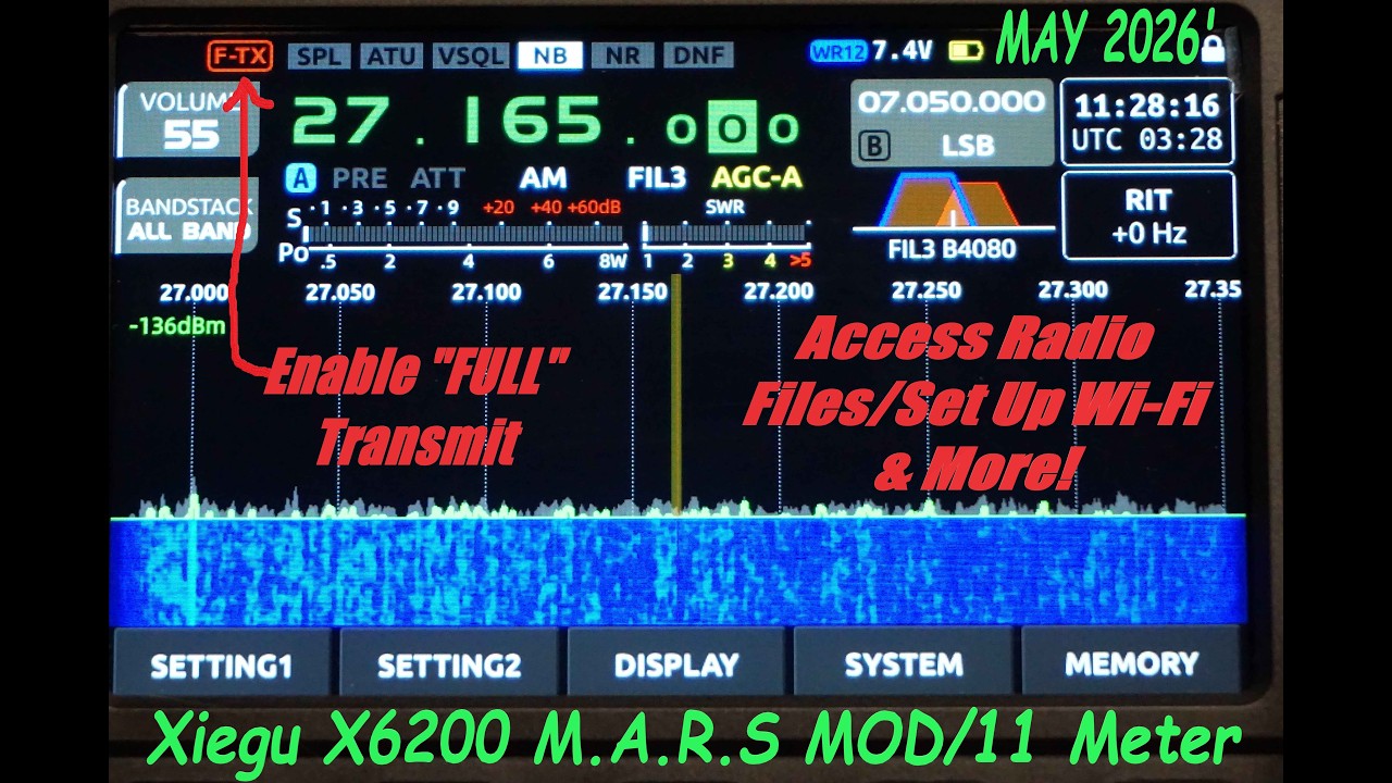 Xiegu X-6200 Full Transmit/M.A.R.S Mod 2026' Plus Menu/Wi-Fi