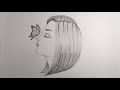 How to draw a girl with butterfly || step by step || face of girl simple easy sketch by pencil,,.