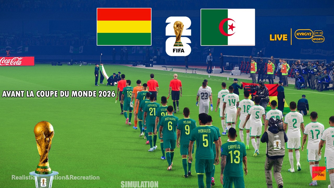BOLIVIE vs ALGÉRIE | Match de préparation à la Coupe du Monde 26 | Simulation complète du match PES