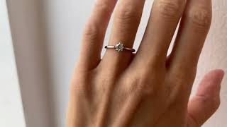 Lotus Style 0.3 carat Diamond Engagement Ring