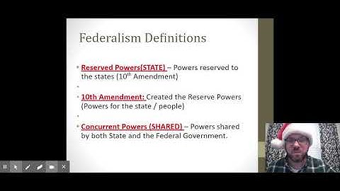 SOL 7b Federalism Review: State Powers Vs. Federal Powers