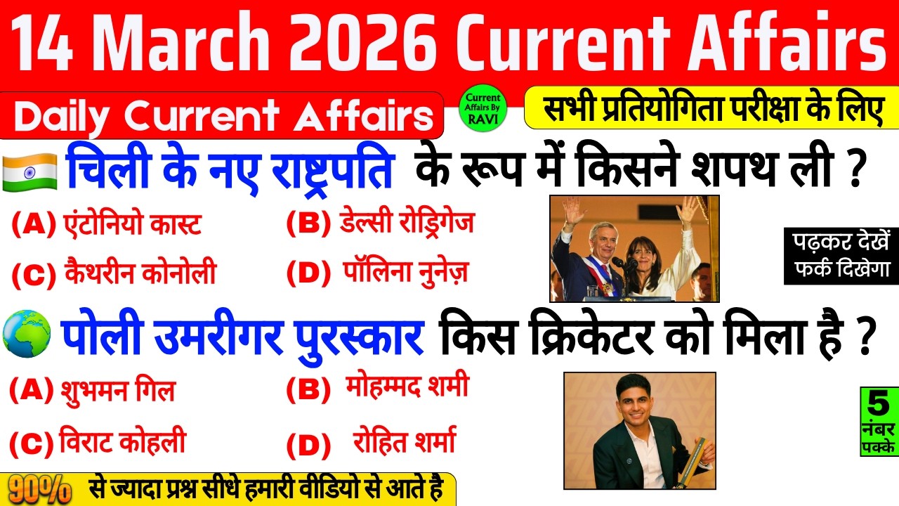 14 March 2026 Current Affairs | Current Affairs Today | Current GK SSC ...