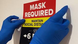 Mask Required - Maintain Social Distancing - Stay 6 Feet Apart Vinyl Sticker/Decal