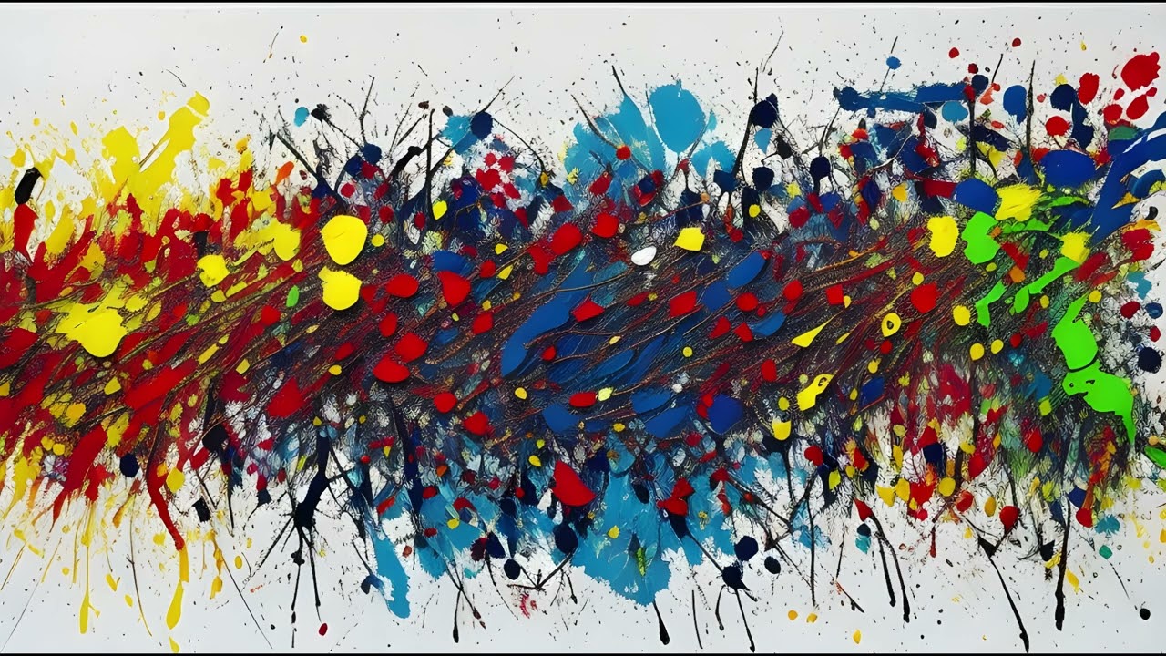 Jackson Pollock Style Art TV Screensaver – TV Wallpaper – 1 Hour – No Music, No Sound