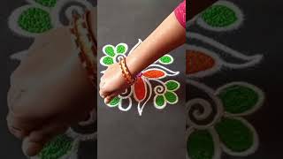 Daily Morning Mini Rangoli  Pooja Room Rangoli simple Colour Kolam