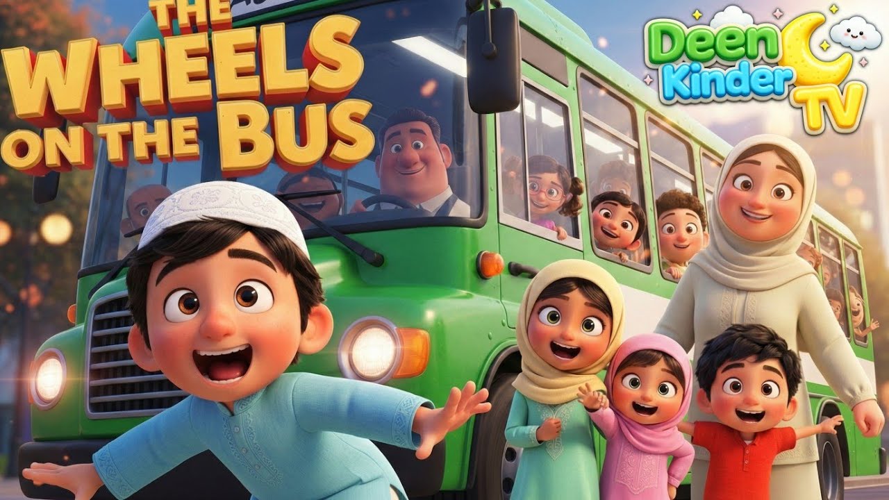 Wheels on the Bus | Muslim Kids Nasheed | The Wheels on The Bus Says Bismillah | 3D New Cartoon