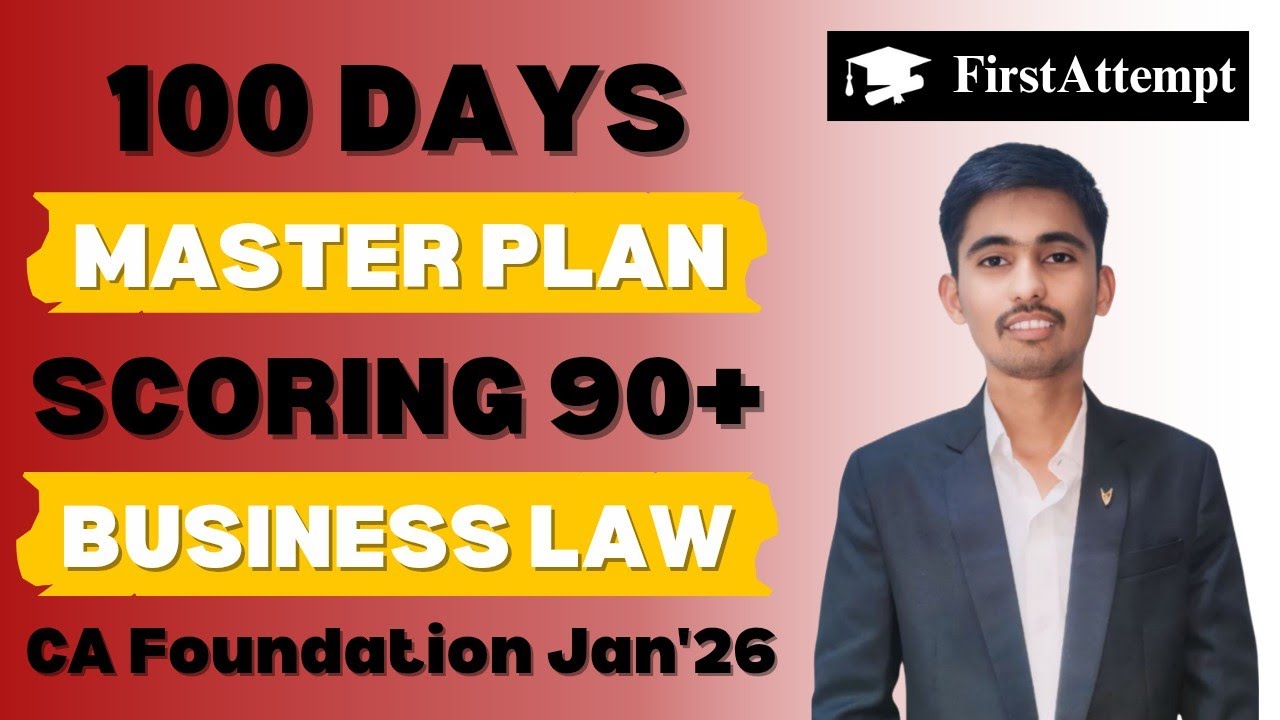 100 Days Roadmap for Law || CA Foundation Jan 2026 || Strategy to ...