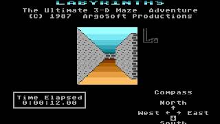 ATARI 8BIT XL XE Labyrinths THE ULTIMATE 3D 3 D MAZE ADVENTURE Steven Lashower 1987 ArgoSoft Softwar
