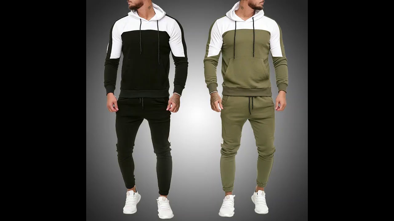 Men Sets fitness & Bodybuilding Tracksuits jacket + Pants - YouTube